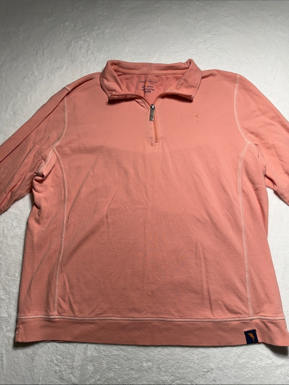 Margaritaville Men's Long Sleeve 1/4 Zip Pullover - Coral
